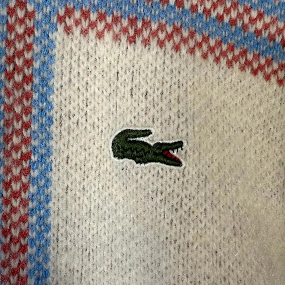 Lacoste Knit Men's Big Tartan Plaid Jacquard Crew Neck Sweater Unisex Medium
